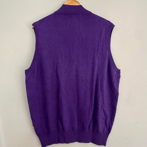 Peter Millar Quarter Zip Sweater Vest Cotton Cashmere - Large - Picture 4 of 4